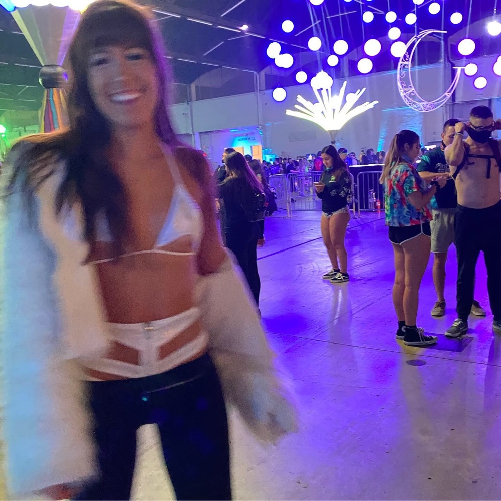 Rave Wonderland 2 piece white iridescent set